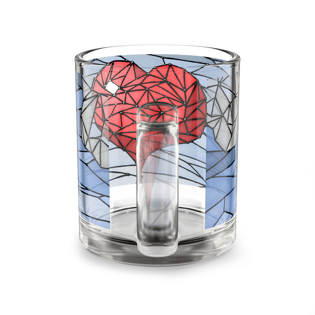 Heart in the Clouds, Glass Mug 10oz