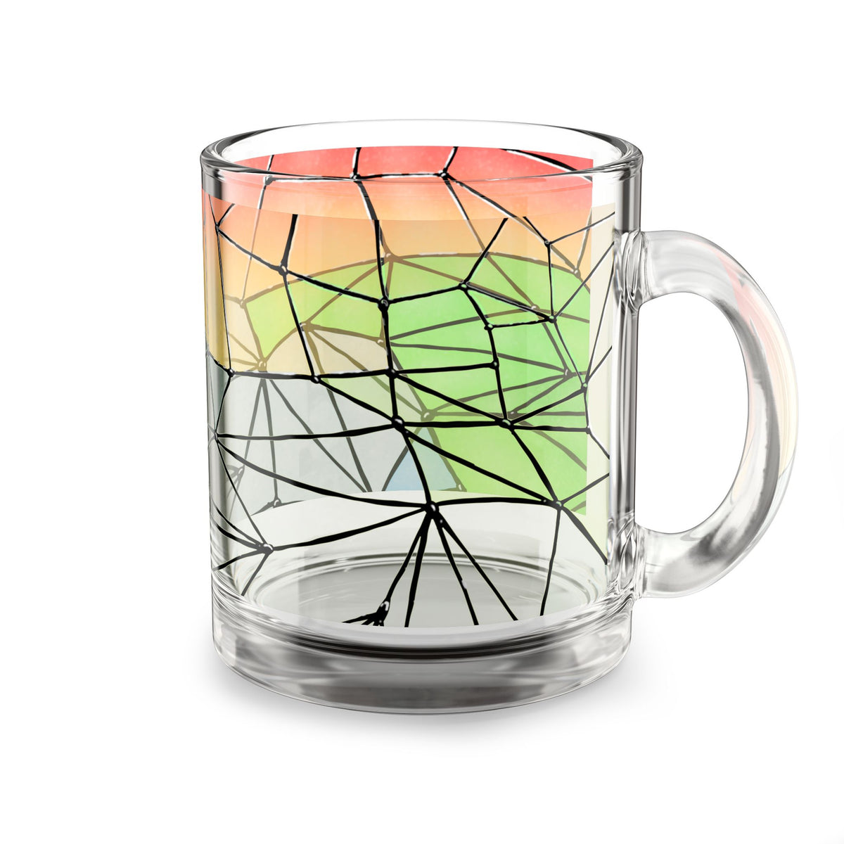 Blue Flower, Glass Mug 10oz