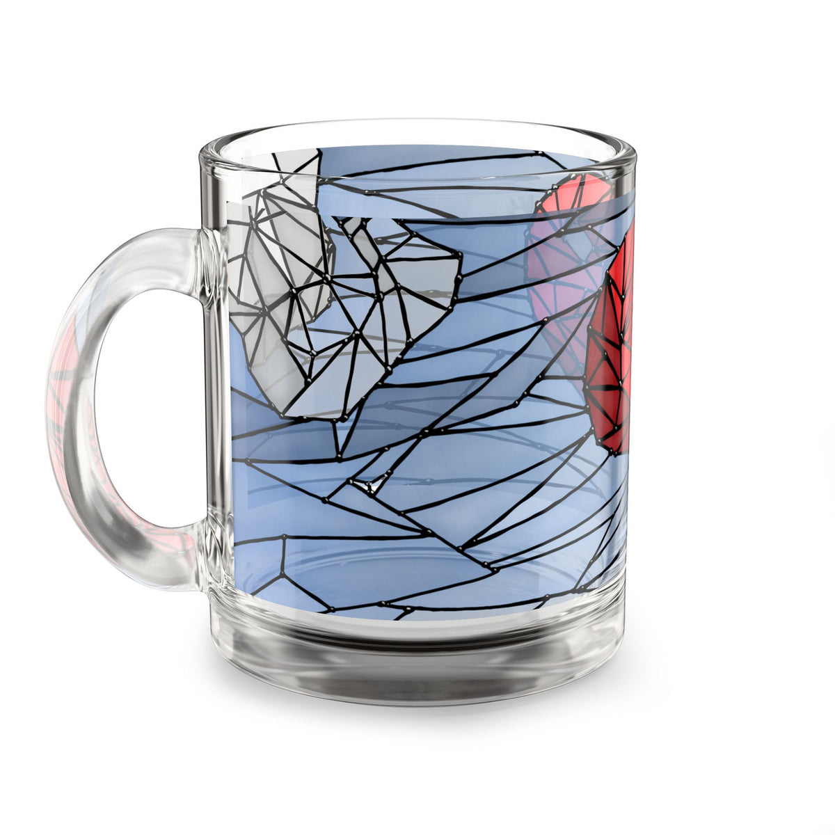 Heart in the Clouds, Glass Mug 10oz