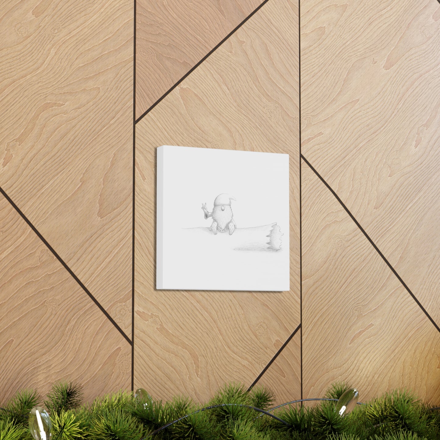 Gnome on Log - Canvas Gallery Wrap