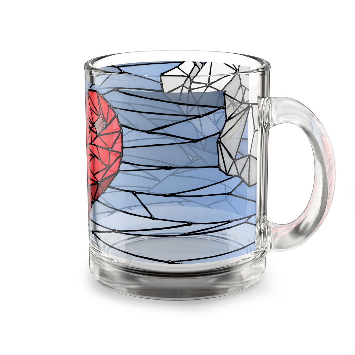 Heart in the Clouds, Glass Mug 10oz