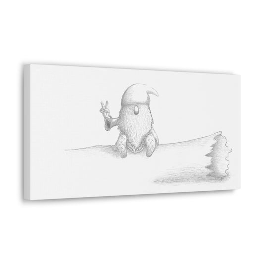 Gnome on Log - Canvas Gallery Wrap