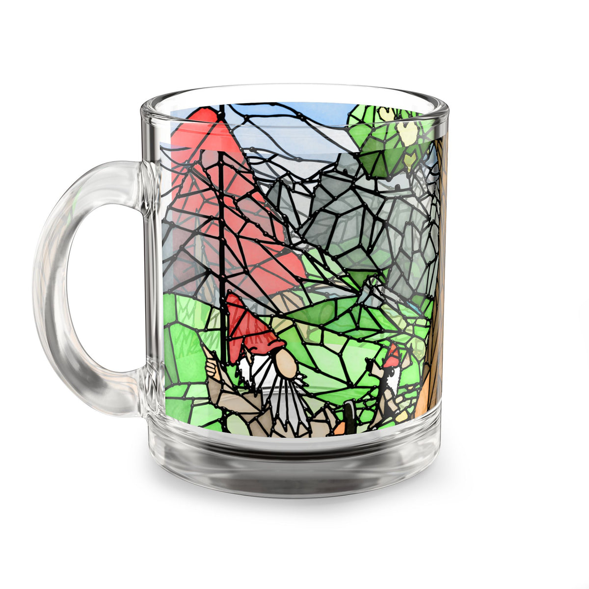 Gnomes of Alpen Grove, Glass Mug 10oz