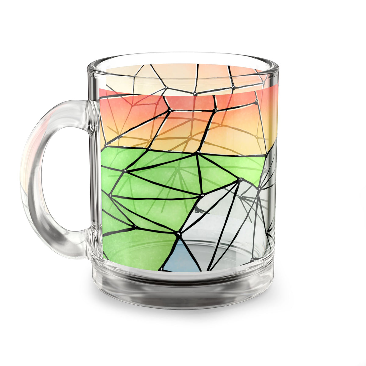 Blue Flower, Glass Mug 10oz